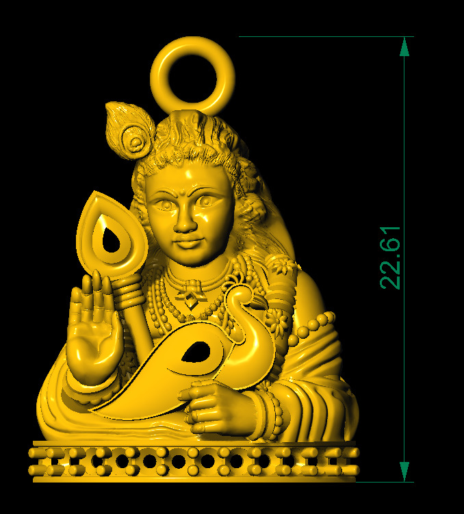 murgan god pendent 3D print model 3D print model_10