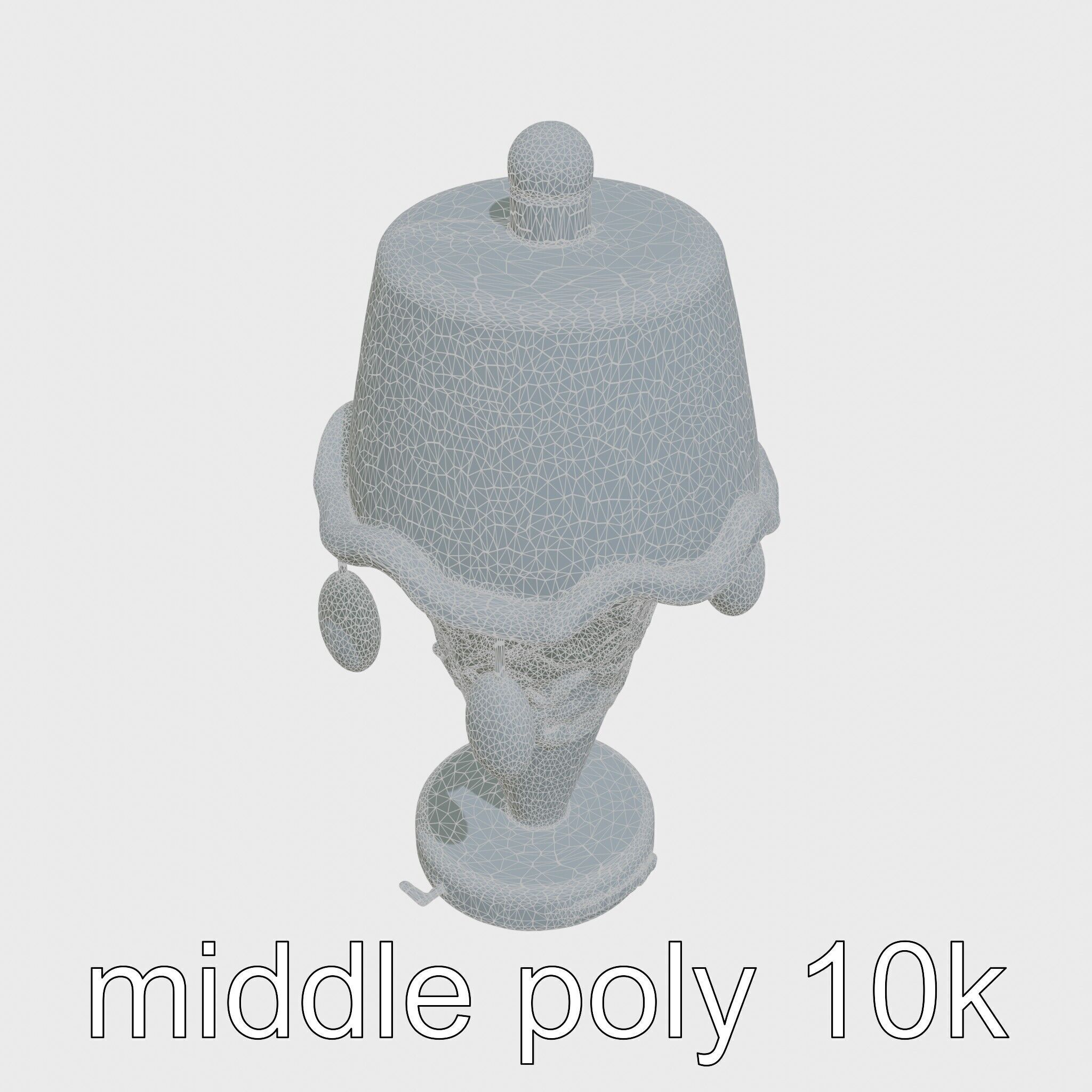 Ice Cream Cone Lamp Toy Style with Dripping Syrup Pendants Low-poly 3D model_12