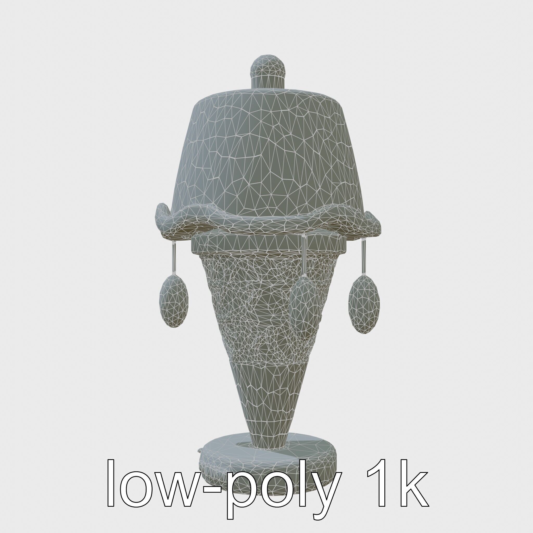 Ice Cream Cone Lamp Toy Style with Dripping Syrup Pendants Low-poly 3D model_9