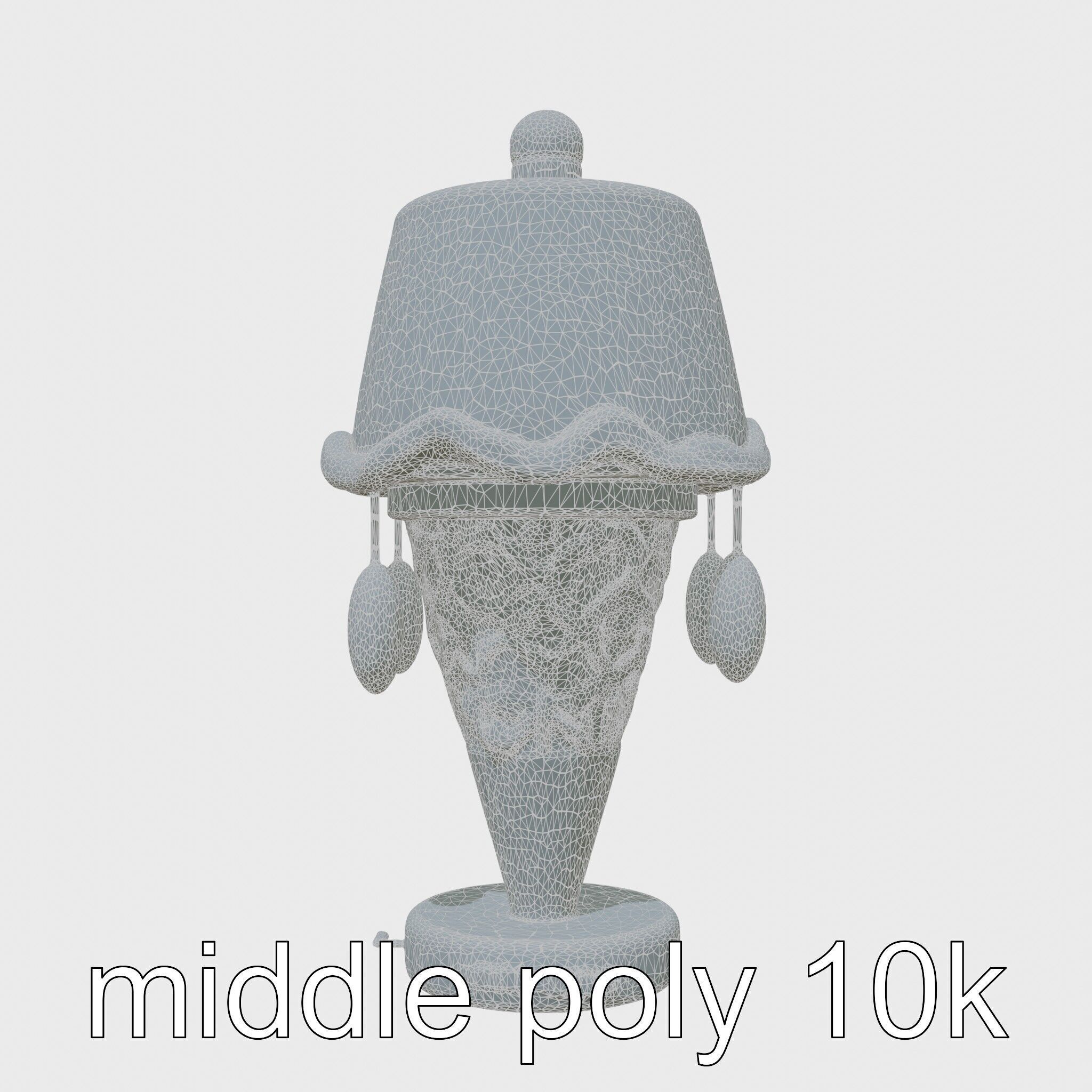 Ice Cream Cone Lamp Toy Style with Dripping Syrup Pendants Low-poly 3D model_25