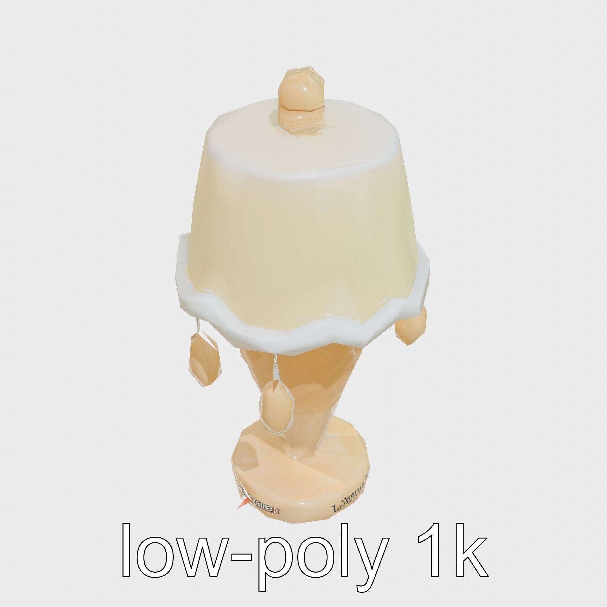 Ice Cream Cone Lamp Toy Style with Dripping Syrup Pendants Low-poly 3D model_22