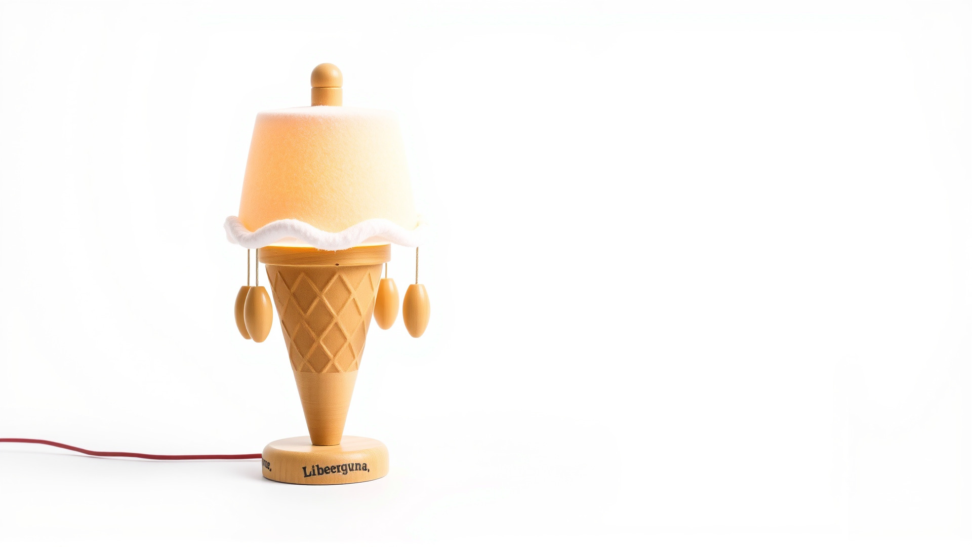 Ice Cream Cone Lamp Toy Style with Dripping Syrup Pendants Low-poly 3D model_3