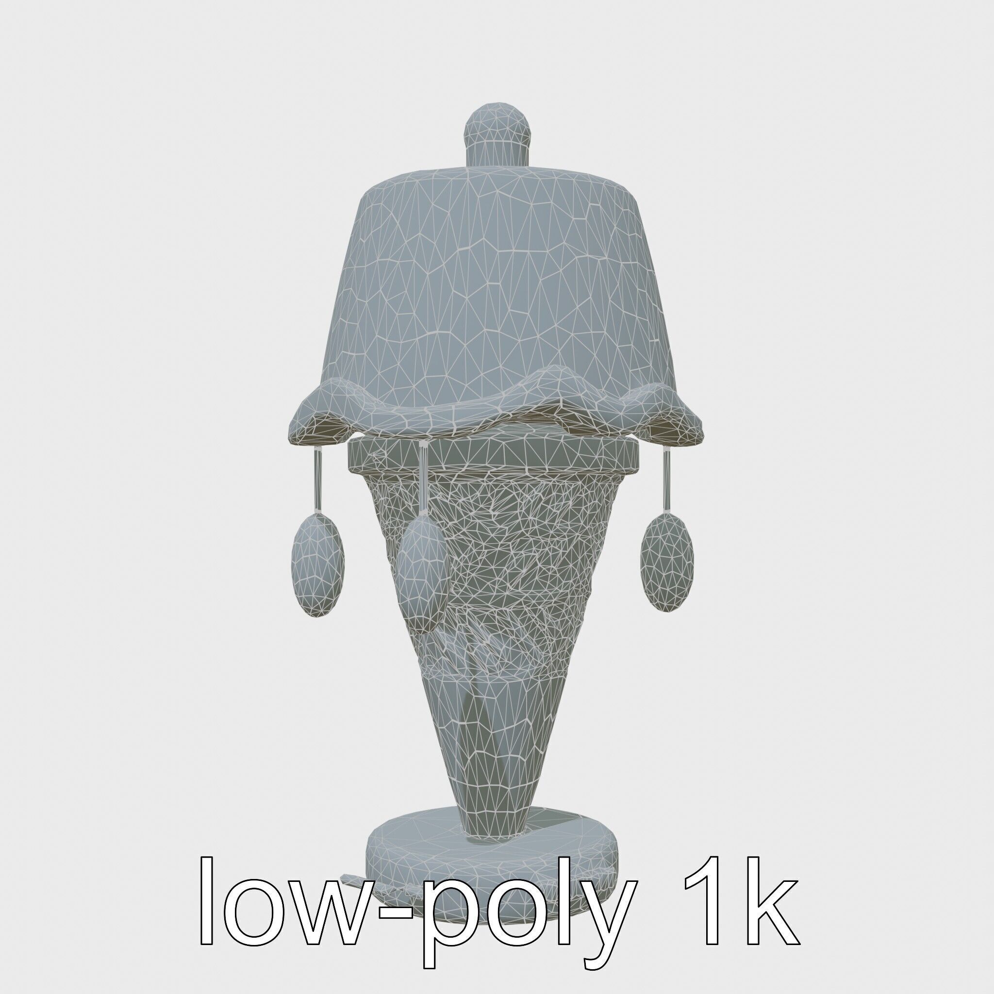 Ice Cream Cone Lamp Toy Style with Dripping Syrup Pendants Low-poly 3D model_20