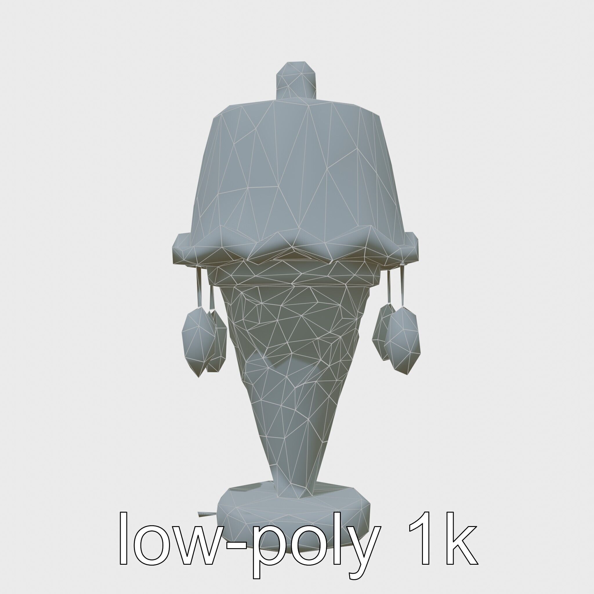 Ice Cream Cone Lamp Toy Style with Dripping Syrup Pendants Low-poly 3D model_29