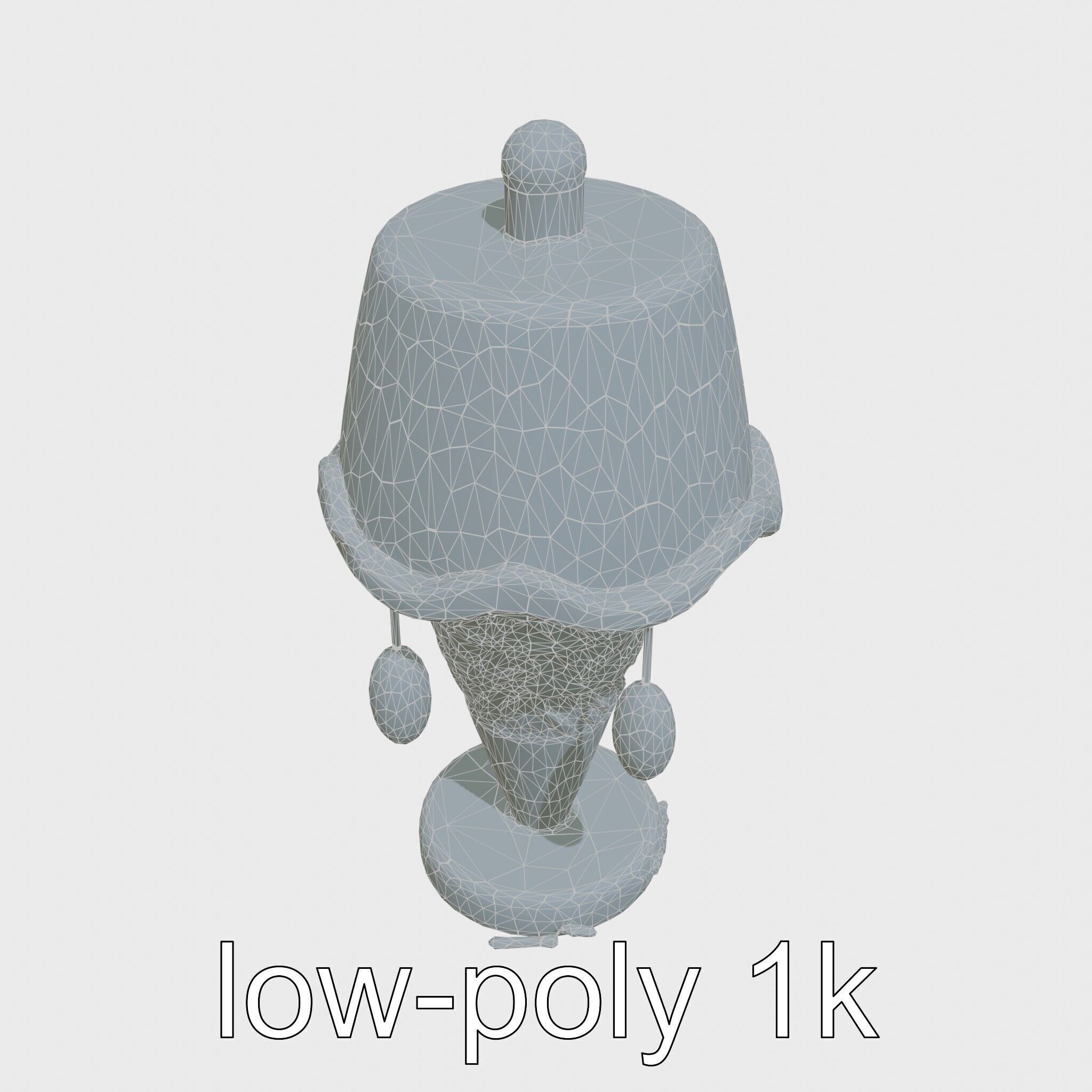 Ice Cream Cone Lamp Toy Style with Dripping Syrup Pendants Low-poly 3D model_5