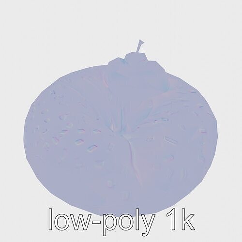 Giant Pink Donut Puff with Cherry Pillow Low-poly 3D model 6