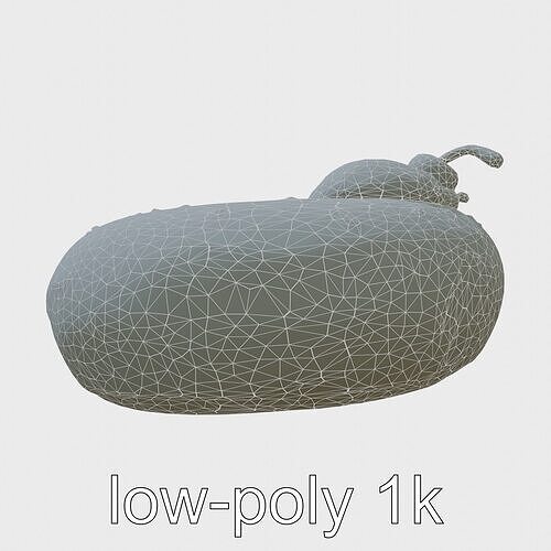 Giant Pink Donut Puff with Cherry Pillow Low-poly 3D model 7