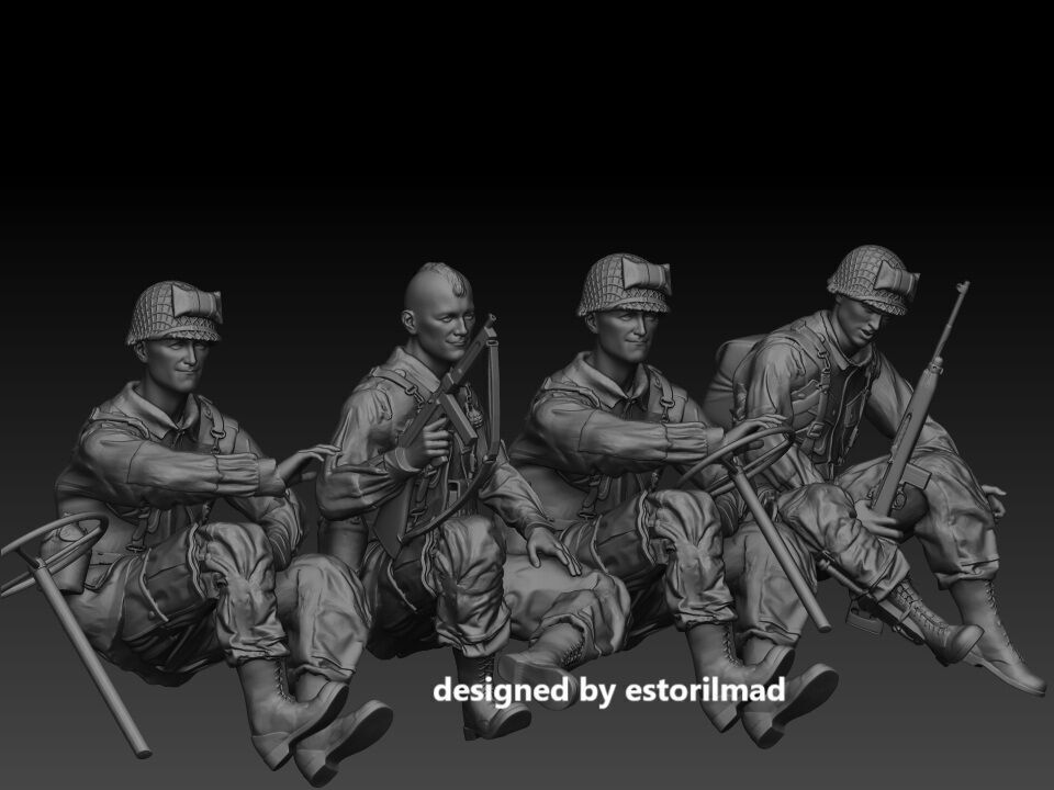 WW2 JEEP WILLY AND AMERICAN PARATROOPER 101 3D print model_3