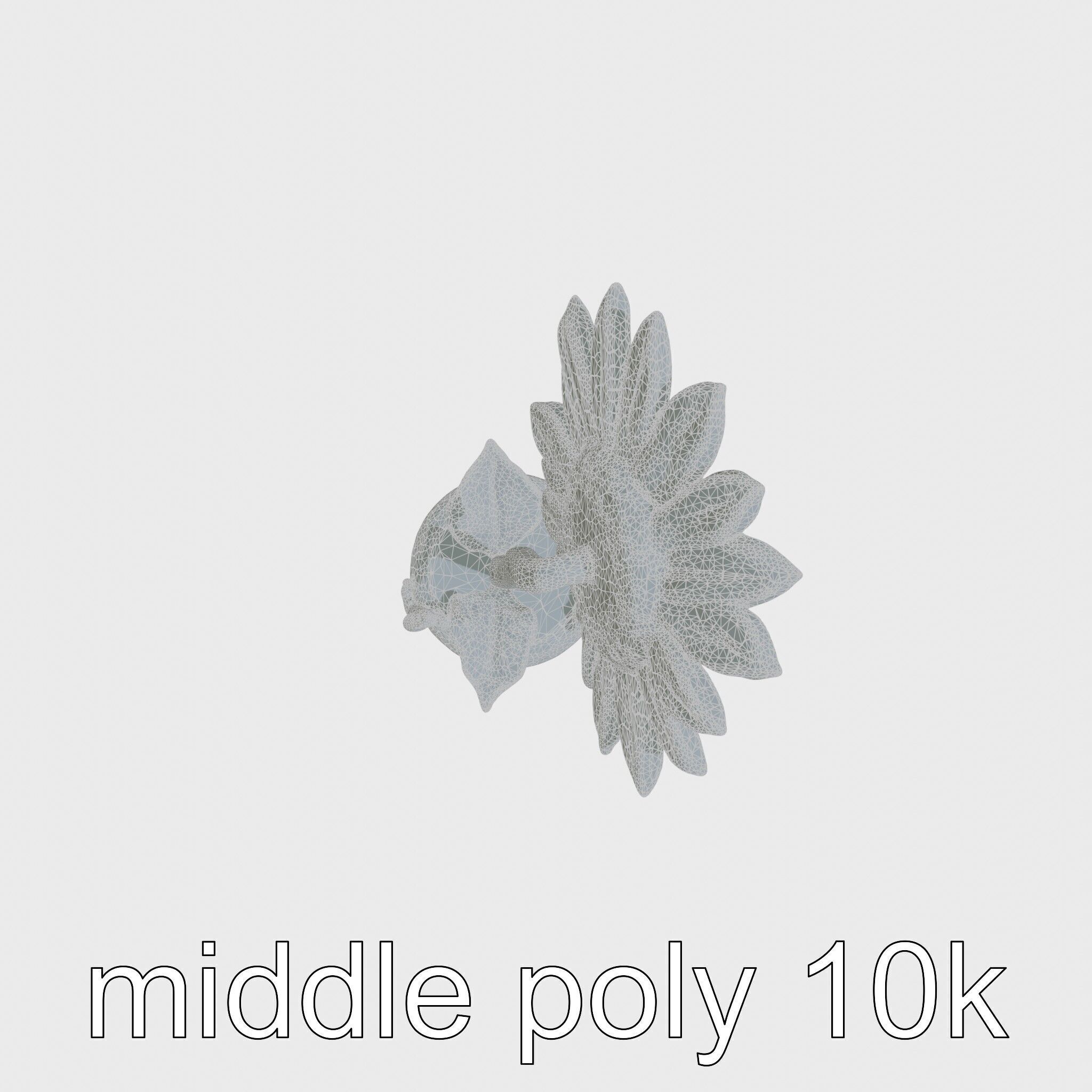 Sunflower Lamp with Adjustable Petals and Cartoon Style Worms Low-poly 3D model_24