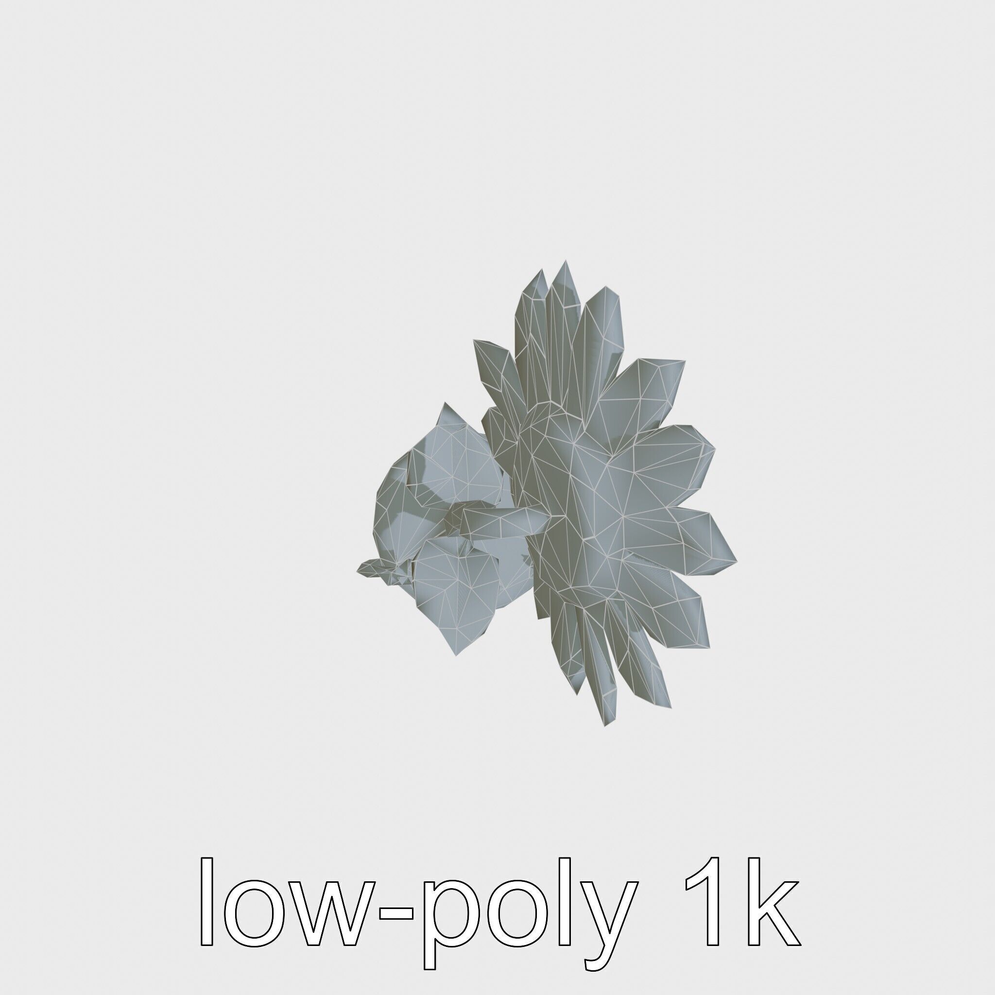 Sunflower Lamp with Adjustable Petals and Cartoon Style Worms Low-poly 3D model_16