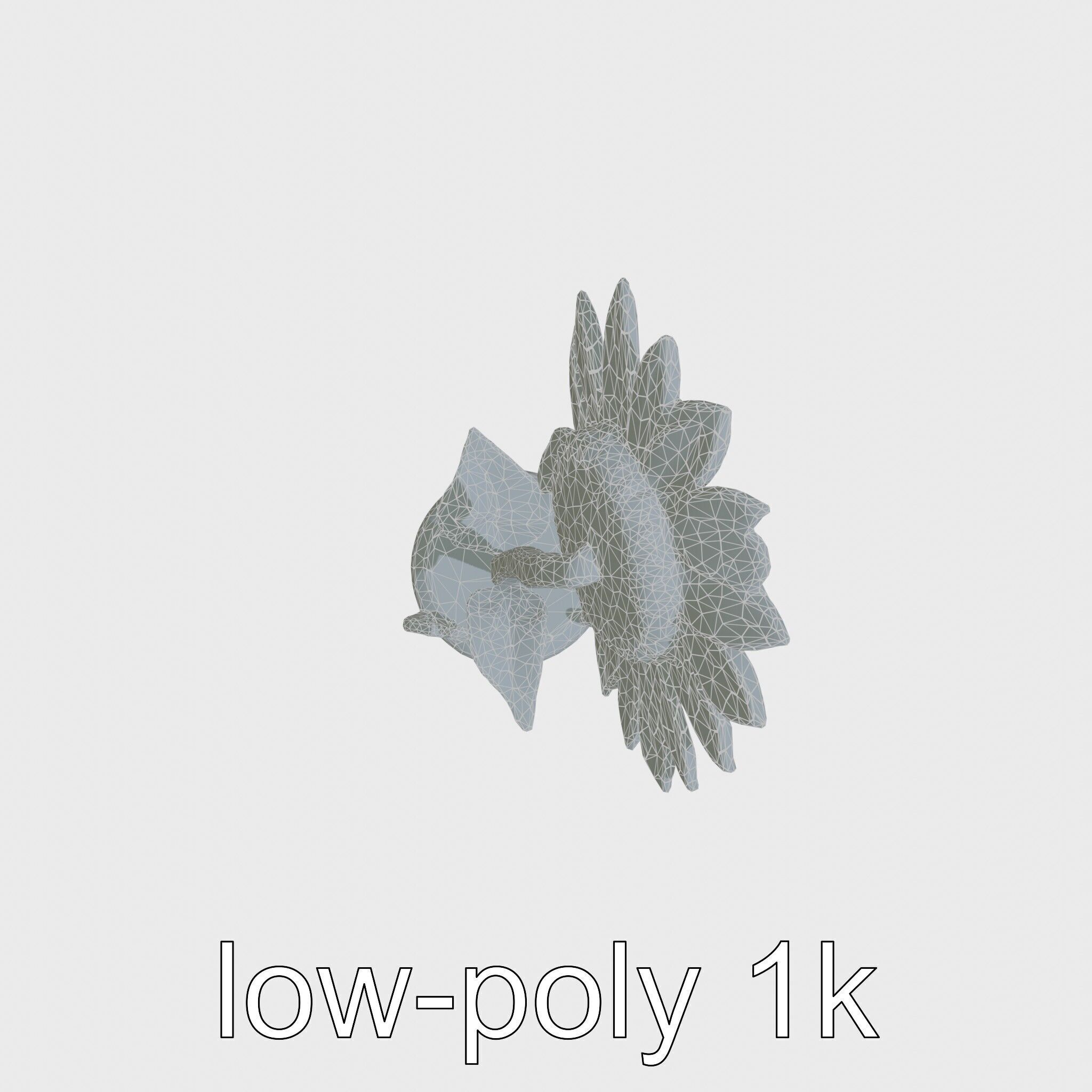 Sunflower Lamp with Adjustable Petals and Cartoon Style Worms Low-poly 3D model_25