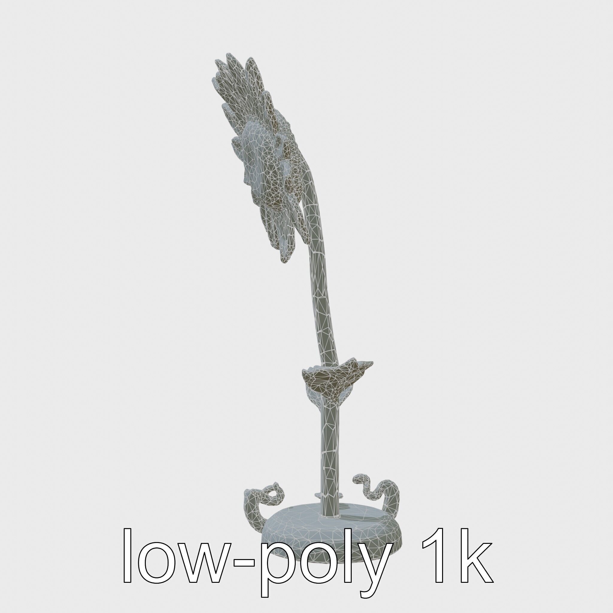 Sunflower Lamp with Adjustable Petals and Cartoon Style Worms Low-poly 3D model_18