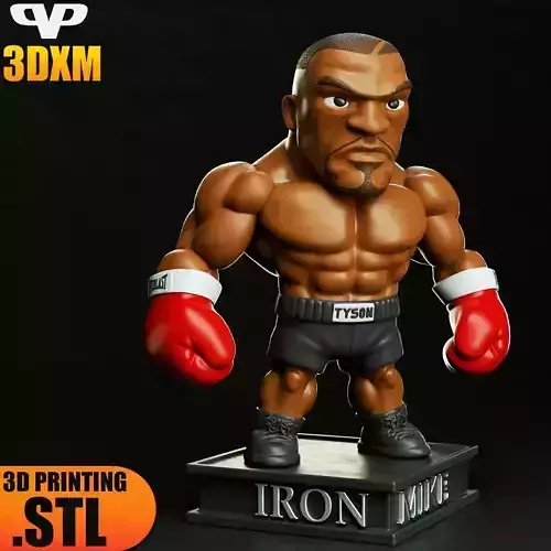 Mike Tyson Chibi STL for 3D Printing 3DXM ChibiSTL