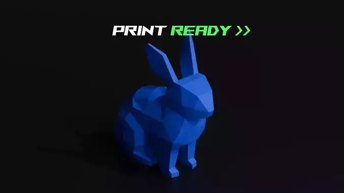 Polygonal Bunny Model Print Ready 3D print model