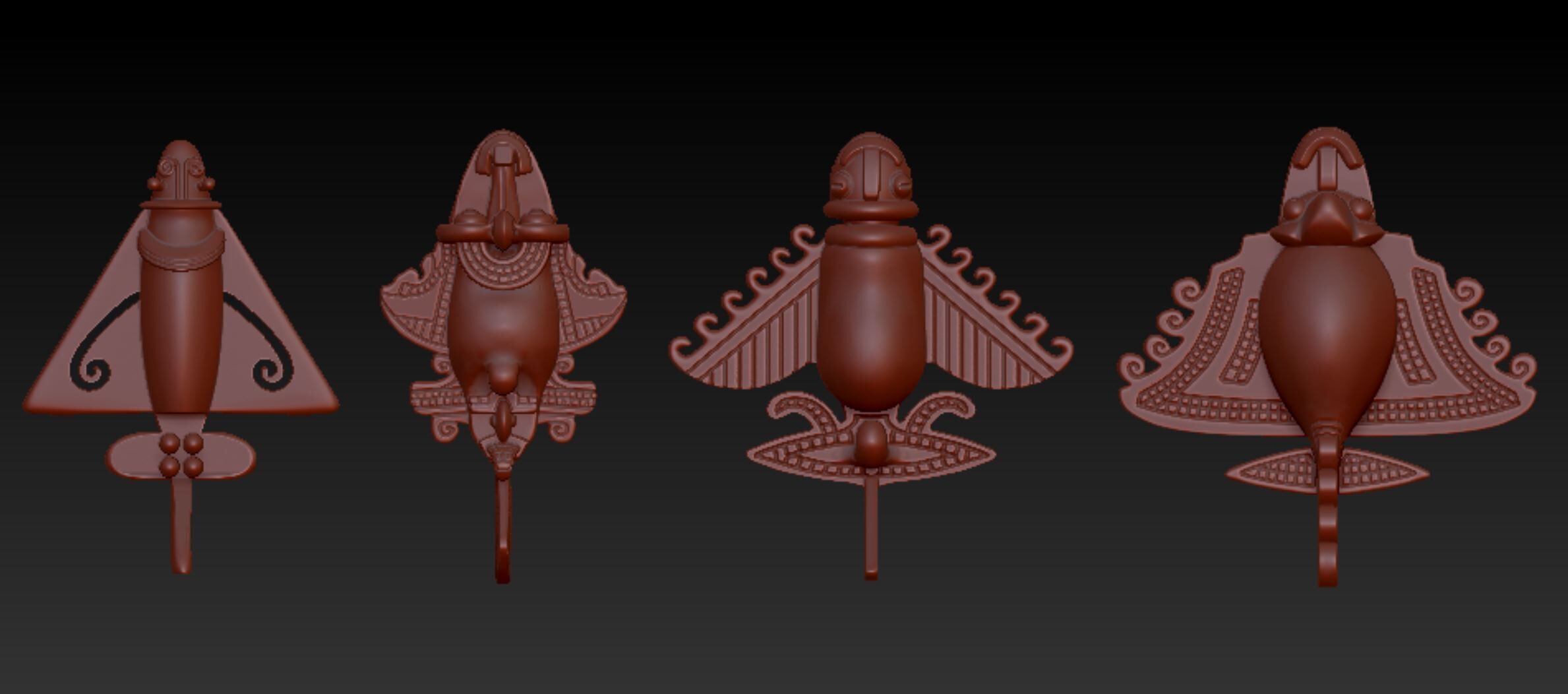 Inca Plane Set x4 Planes 3D print model_9