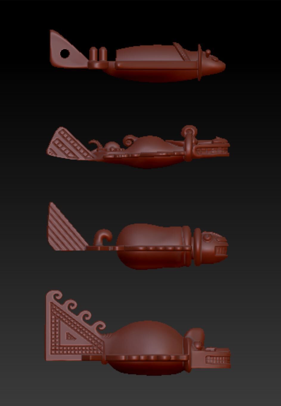 Inca Plane Set x4 Planes 3D print model_10