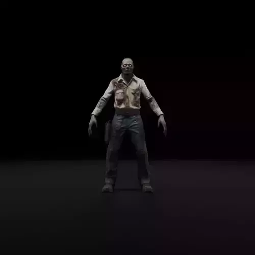 Zombie Mechanic - Game Ready  Rigged 36 Animations Low-poly 3D model