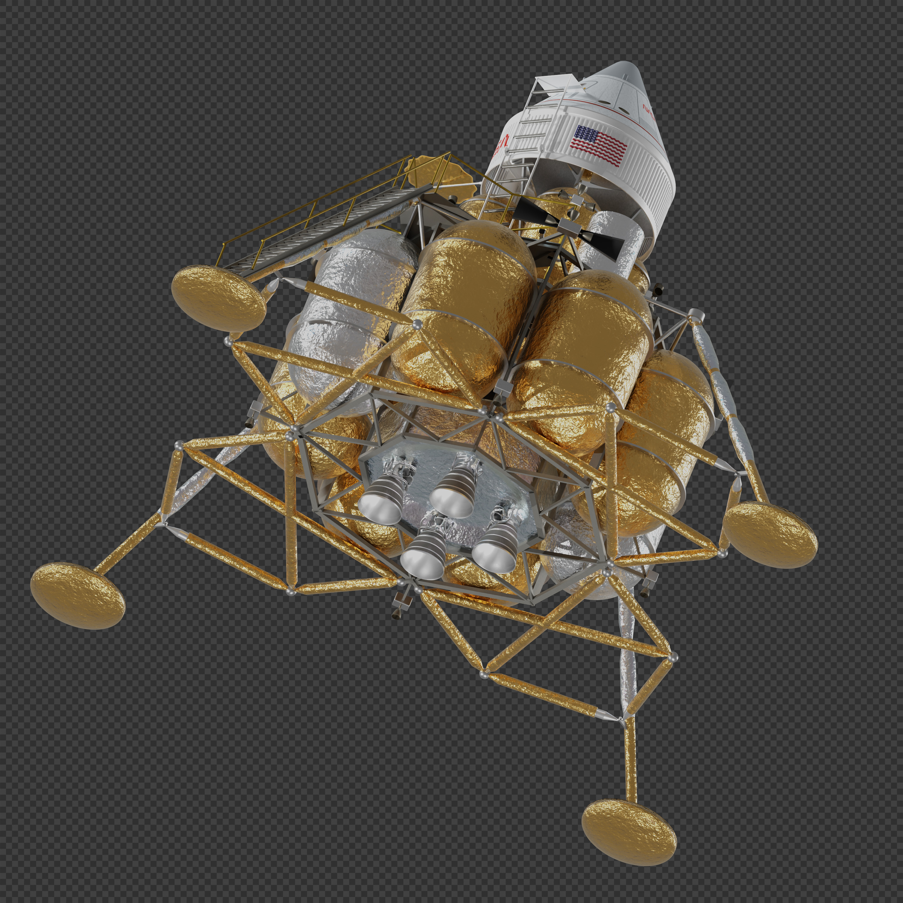 First Lunar Outpost Piloted Lander 3D model_5