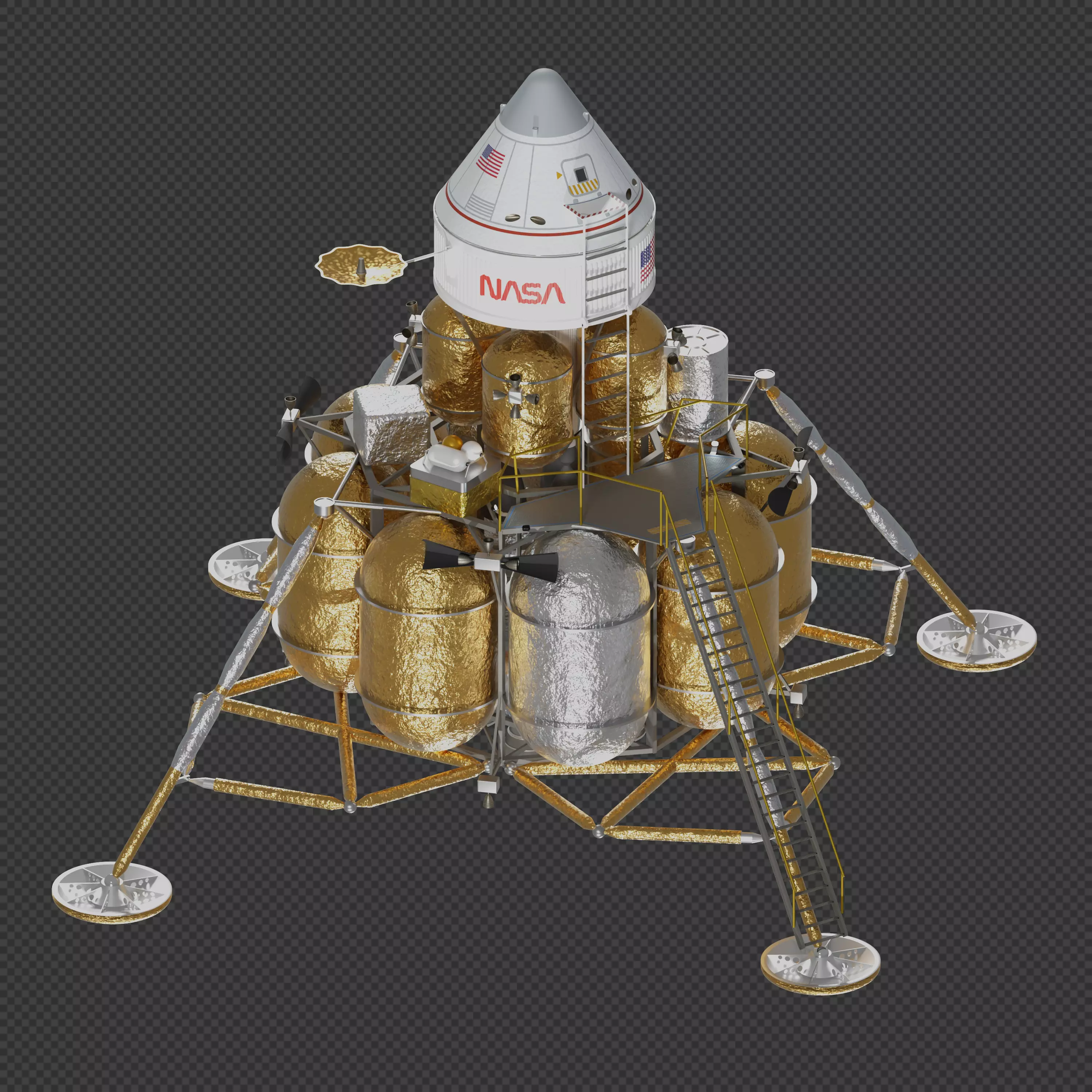 First Lunar Outpost Piloted Lander 3D model_0