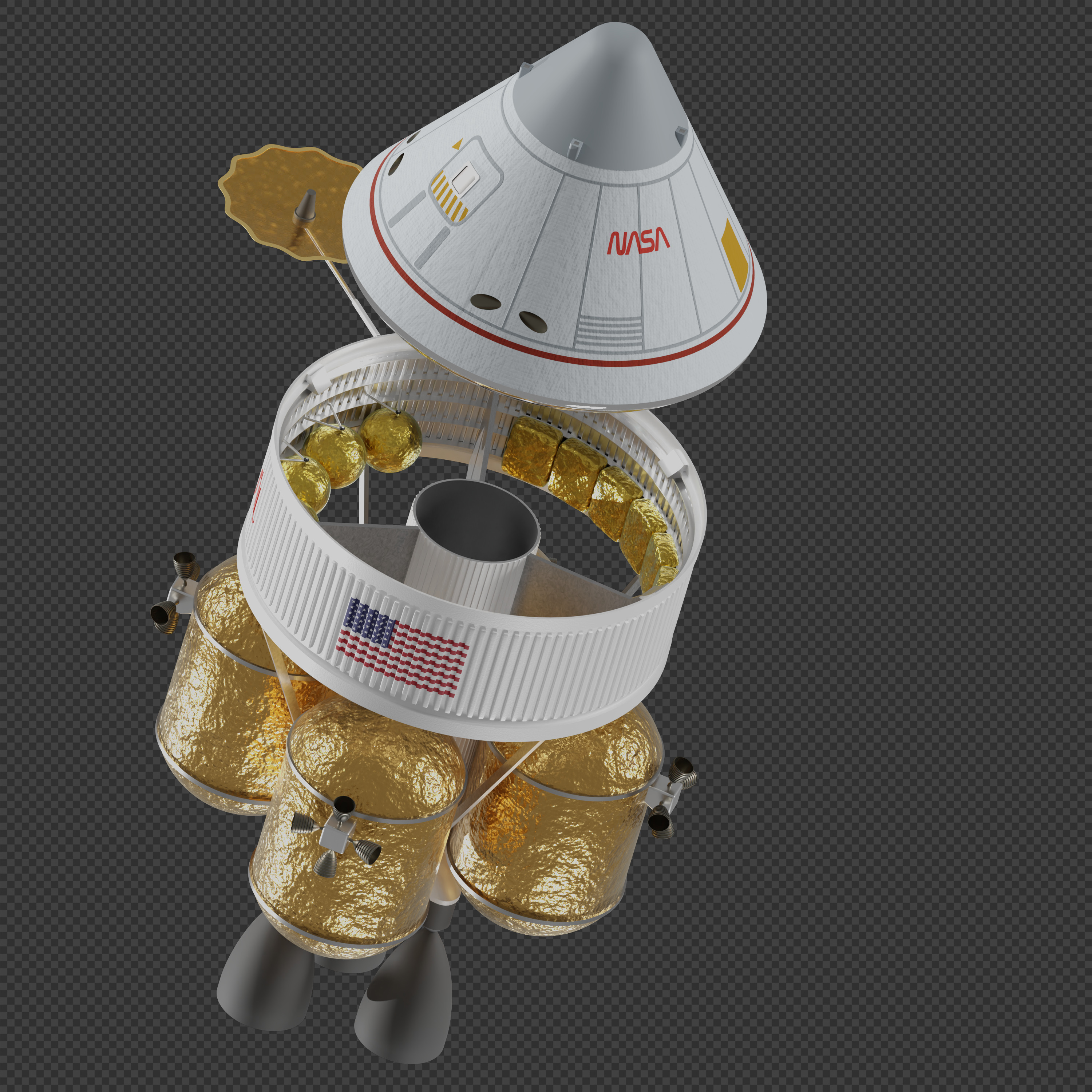 First Lunar Outpost Piloted Lander 3D model_4