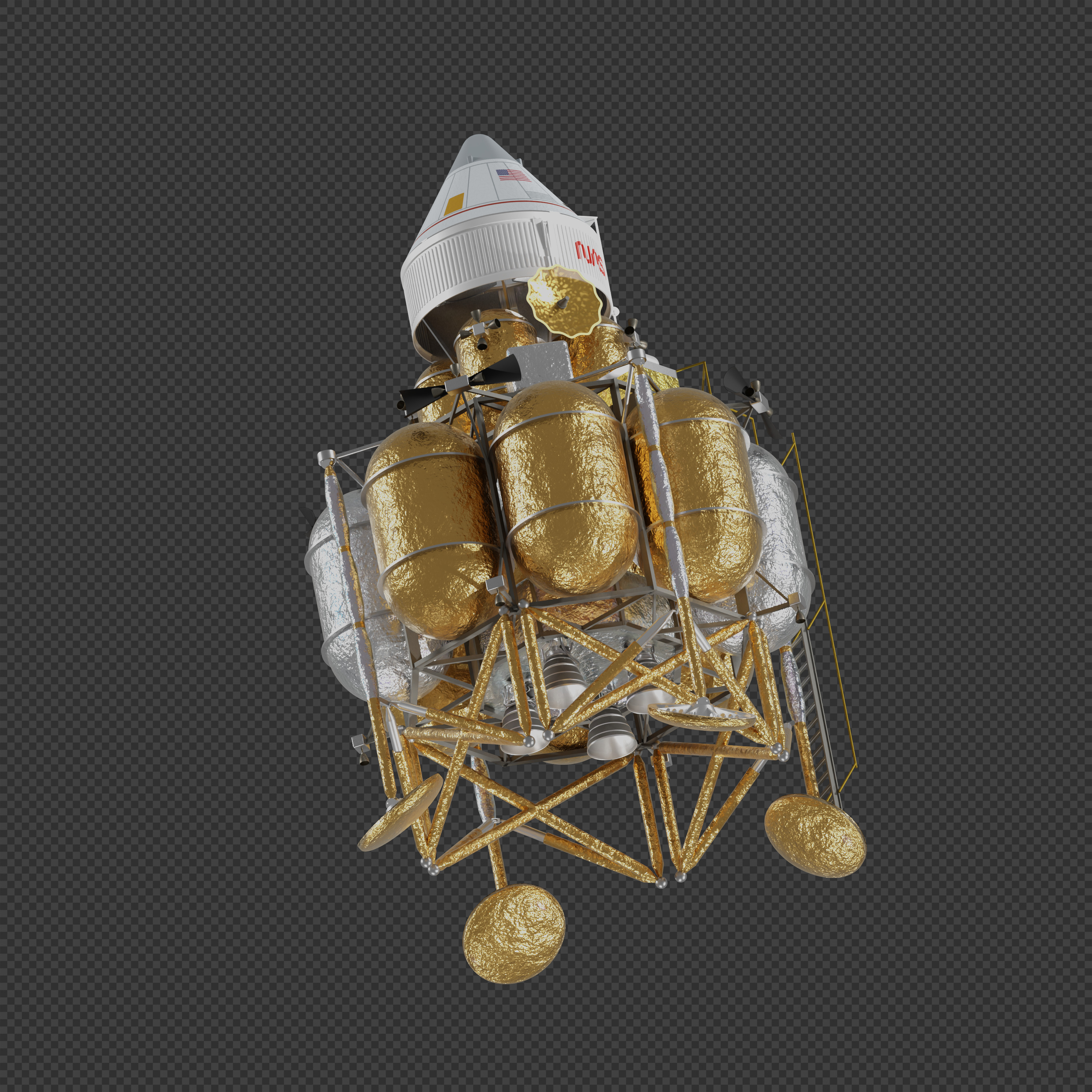 First Lunar Outpost Piloted Lander 3D model_6
