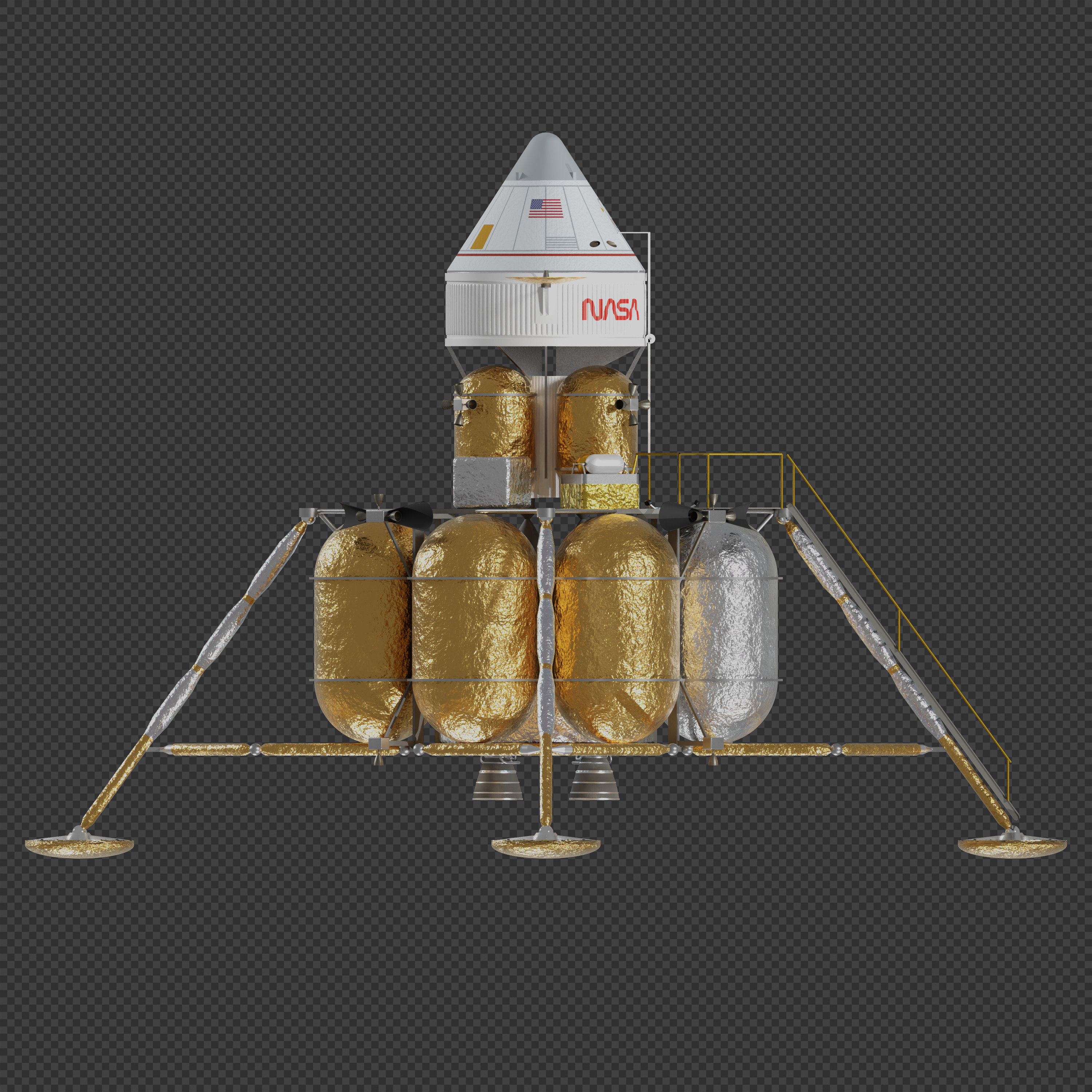First Lunar Outpost Piloted Lander 3D model_2
