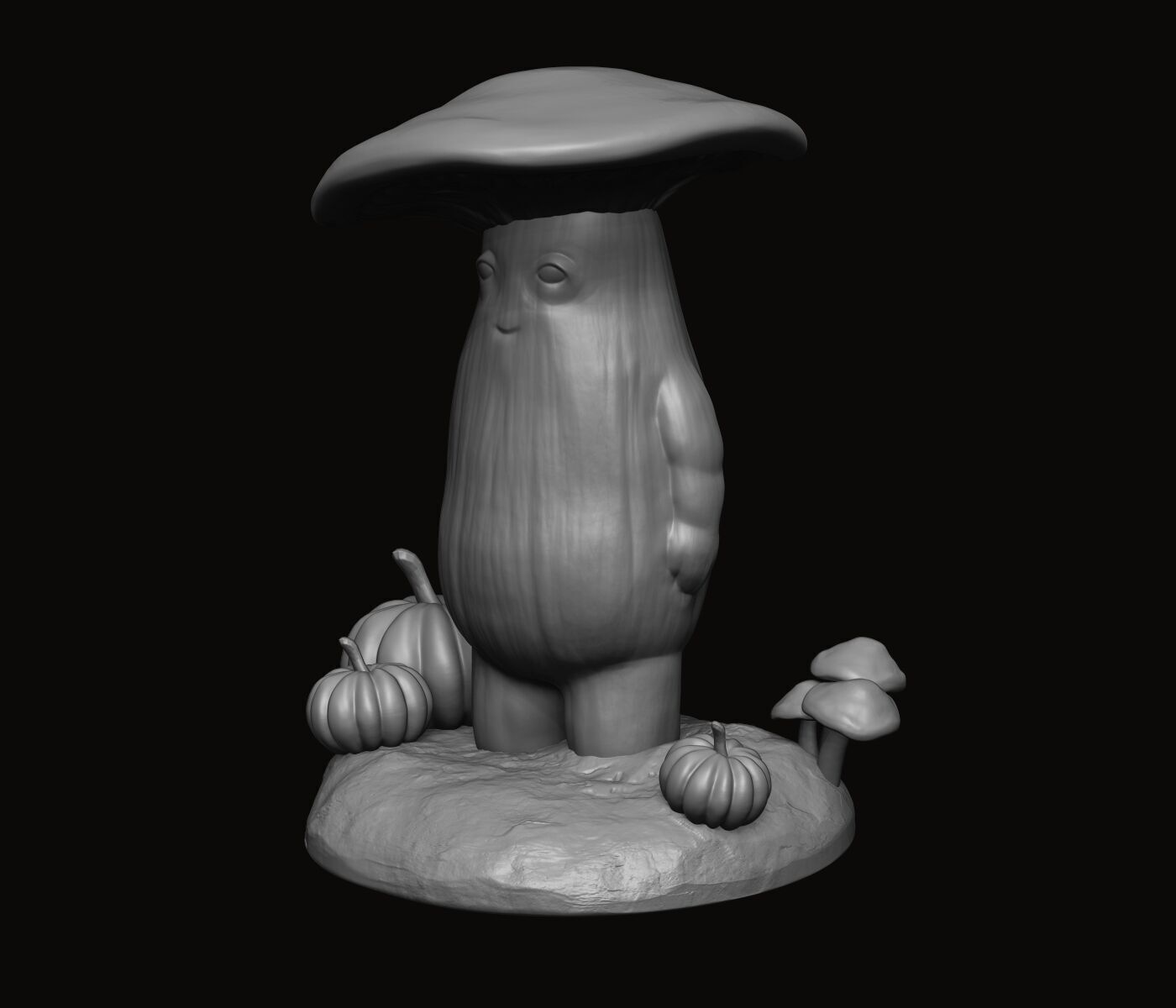 Mushroom Figure Pendant - Statue 3D print model_8