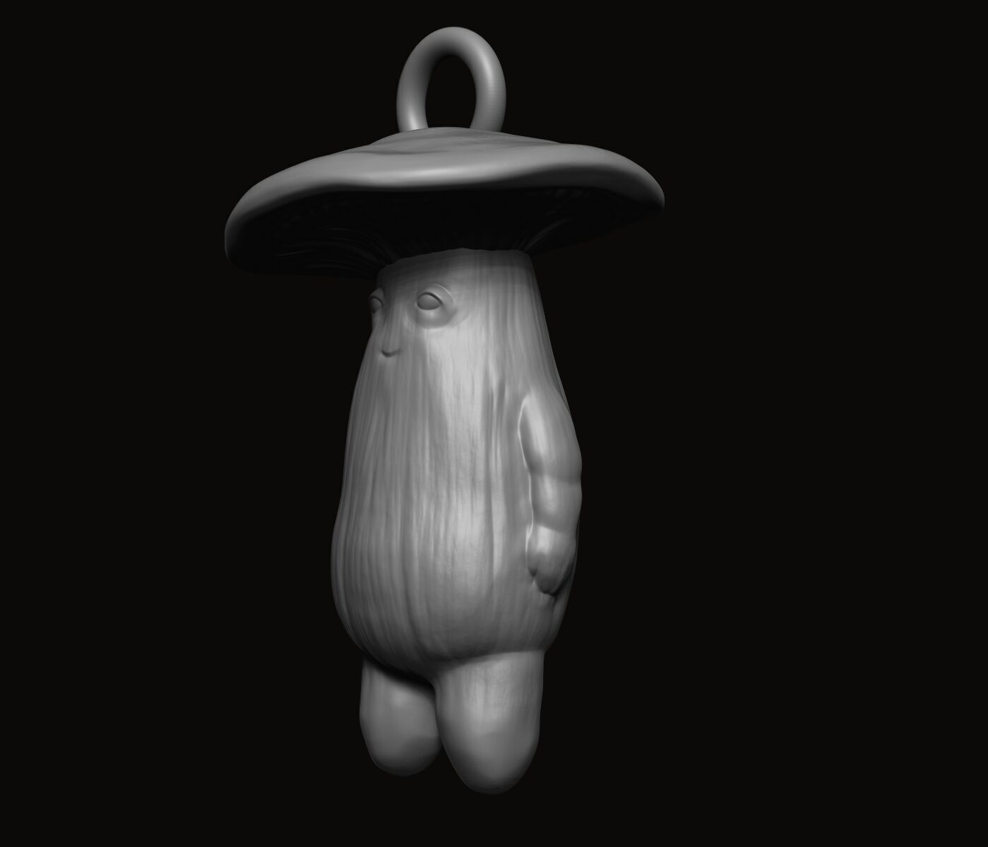 Mushroom Figure Pendant - Statue 3D print model_14