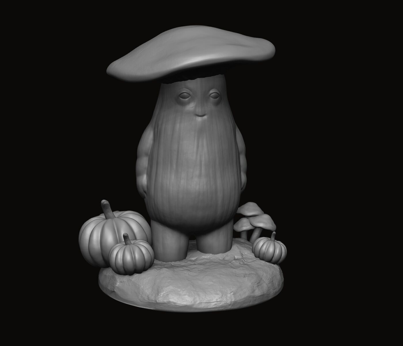 Mushroom Figure Pendant - Statue 3D print model_4