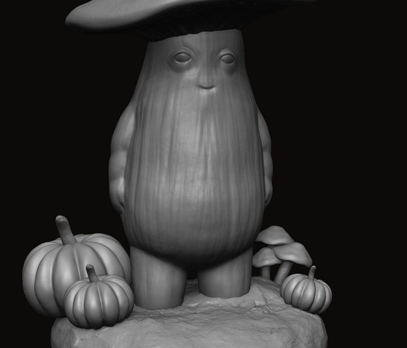 Mushroom Figure Pendant - Statue 3D print model_3