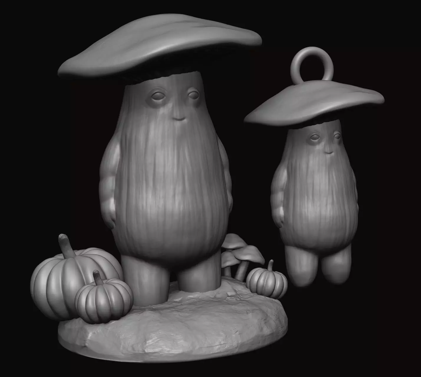 Mushroom Figure Pendant - Statue 3D print model_0
