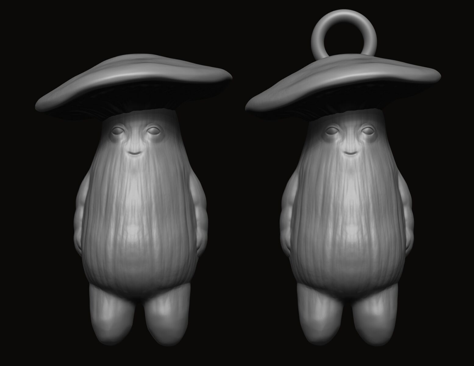 Mushroom Figure Pendant - Statue 3D print model_2