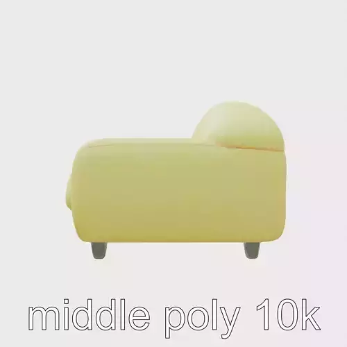 Colorful Sculpted Sofa with Rounded Forms