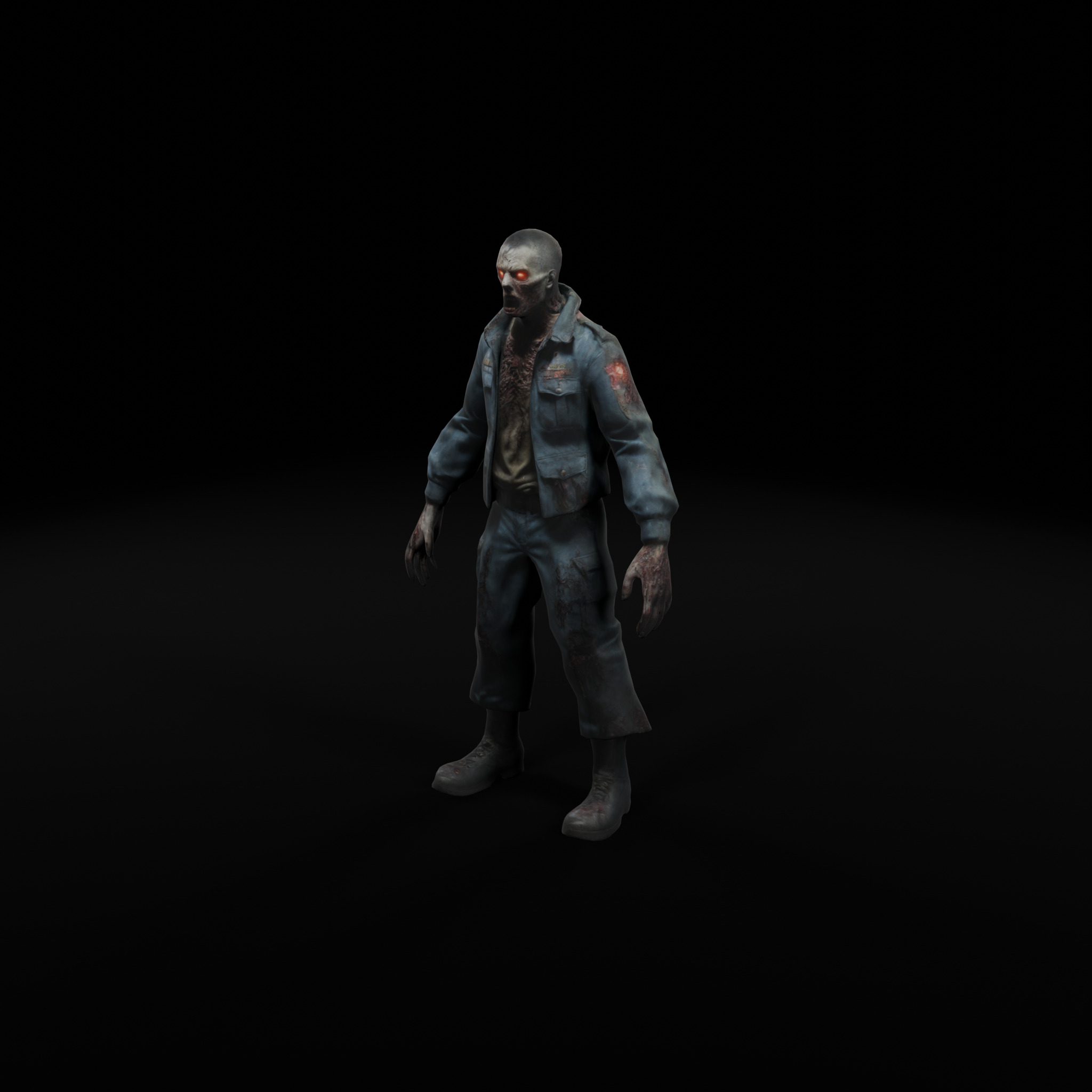 Zombie Soldier - Game Ready Rigged 36 Animations Low-poly 3D model_1