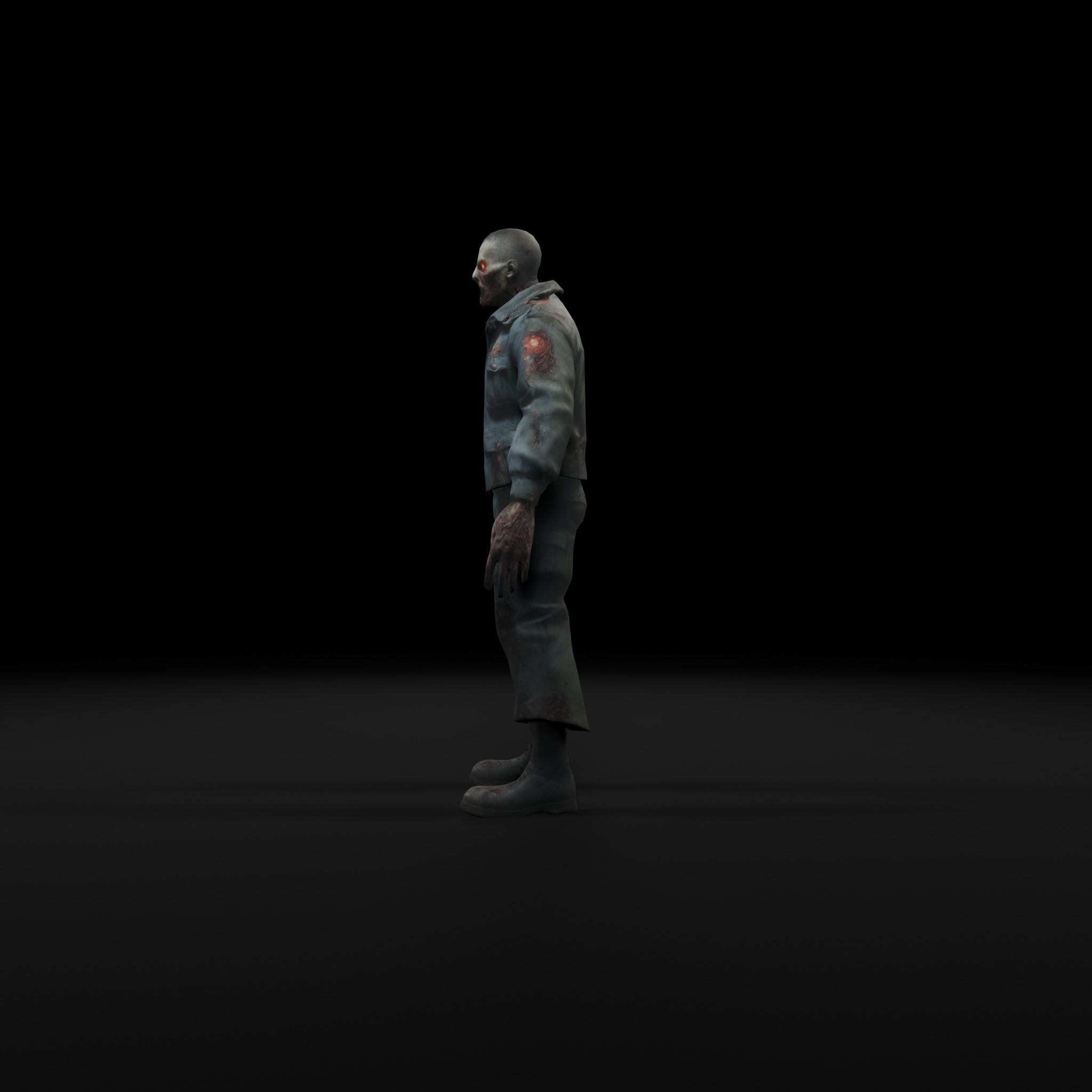 Zombie Soldier - Game Ready Rigged 36 Animations Low-poly 3D model_2
