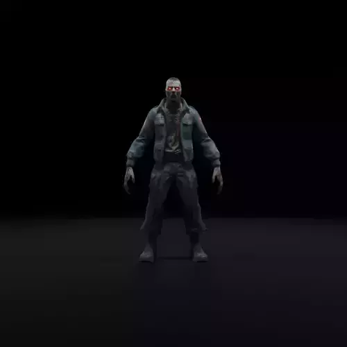 Zombie Soldier - Game Ready  Rigged  36 Animations Low-poly 3D model