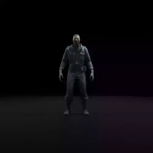 Zombie Army Soldier - Game Ready Rigged  Animated Low-poly 3D model