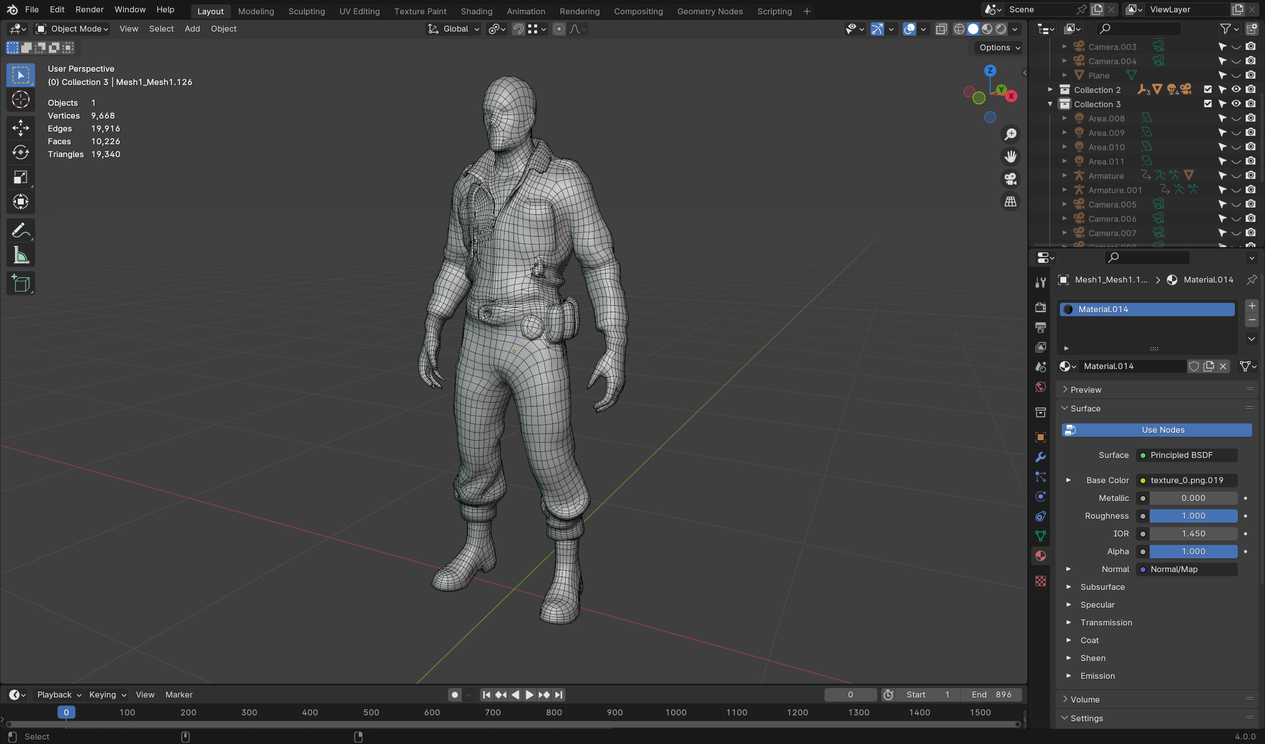 Zombie Army Soldier - Game Ready Rigged Animated Low-poly 3D model_7