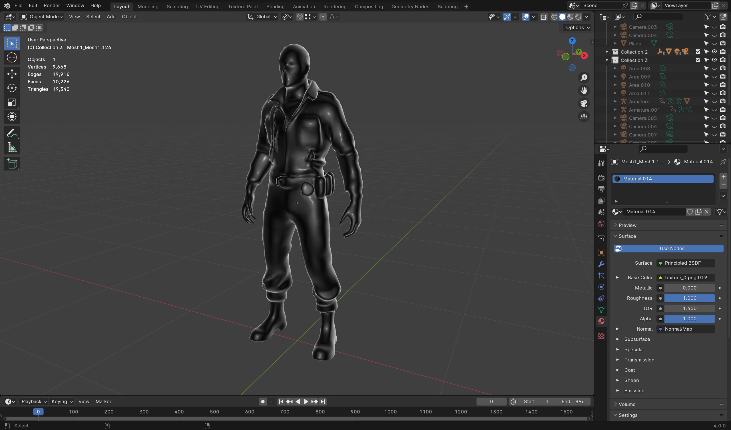 Zombie Army Soldier - Game Ready Rigged Animated Low-poly 3D model_9