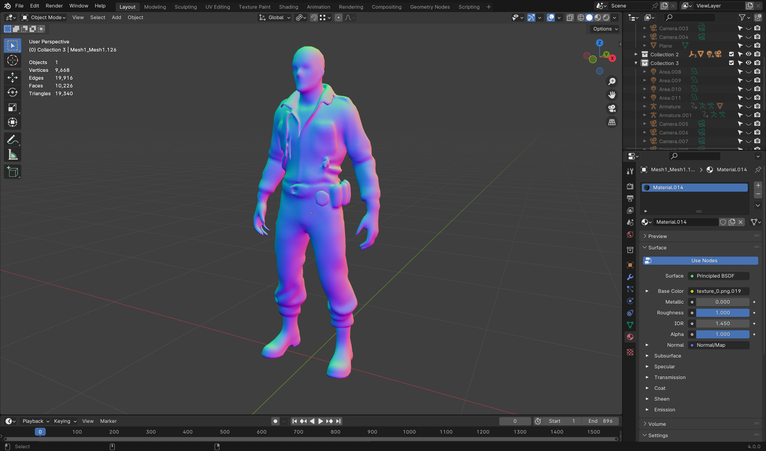 Zombie Army Soldier - Game Ready Rigged Animated Low-poly 3D model_8