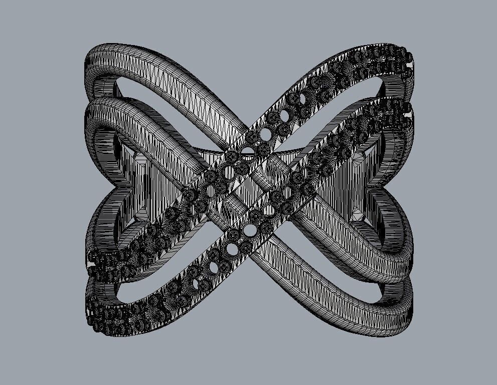 Fashion Diamond Ring 3D print model_25