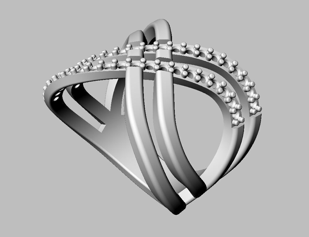 Fashion Diamond Ring 3D print model_8