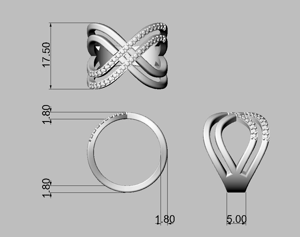 Fashion Diamond Ring 3D print model_4