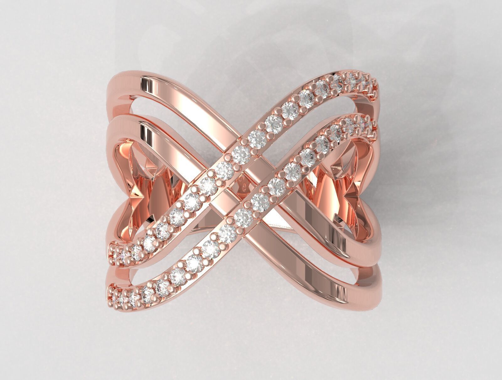 Fashion Diamond Ring 3D print model_3