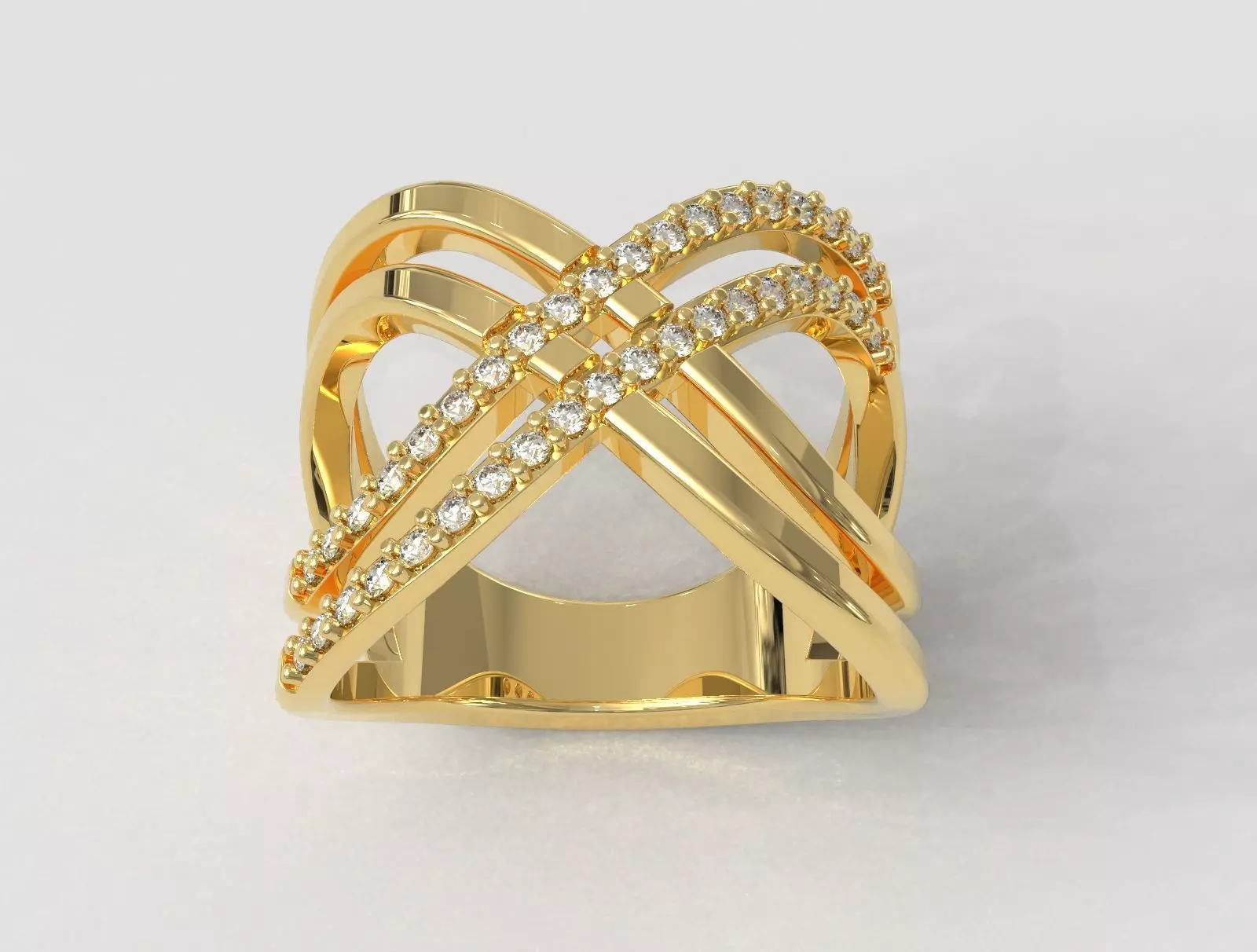 Fashion Diamond Ring 3D print model_0