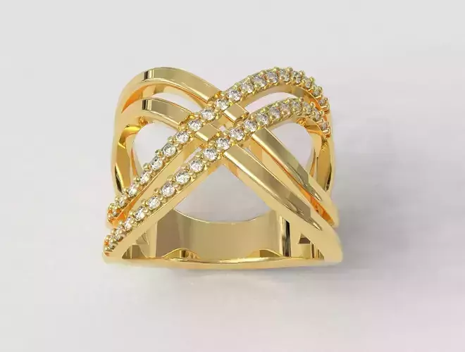 Fashion Diamond Ring 3D print model