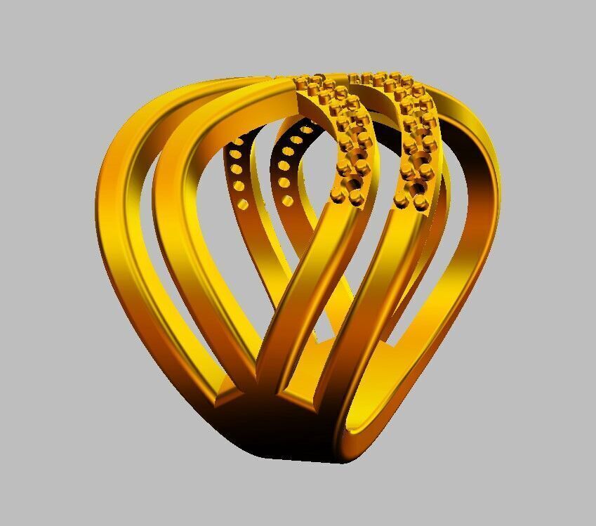 Fashion Diamond Ring 3D print model_18