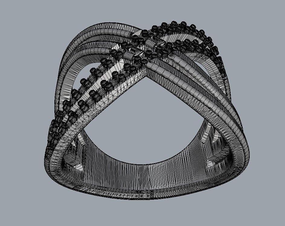 Fashion Diamond Ring 3D print model_21