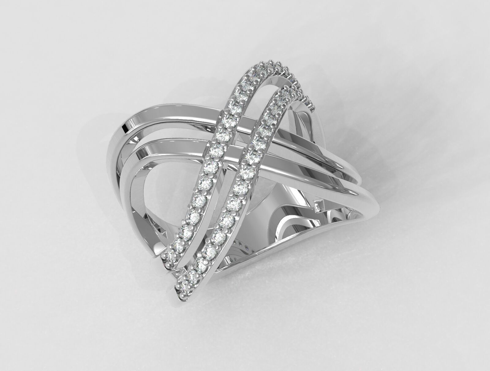 Fashion Diamond Ring 3D print model_2