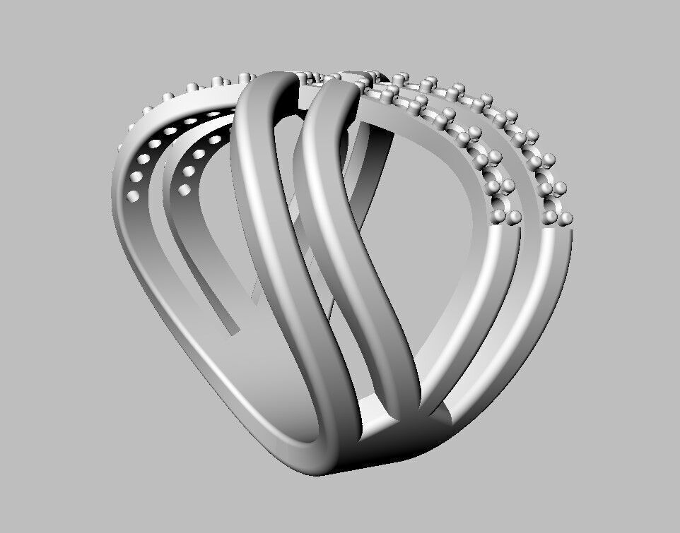 Fashion Diamond Ring 3D print model_10